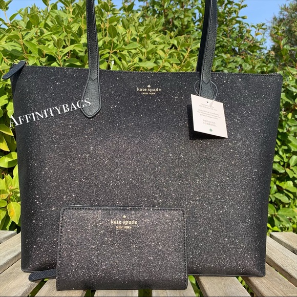 Kate spade large joeley black tote medium wallet - Picture 2 of 8